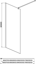 Aquatek Душевая перегородка 70x200 AQ WIW 07020CH с держателем профиль хром стекло прозрачное – фотография-5